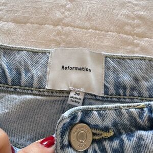 Reformation Wide Leg Light Blue Denim Jeans size 26